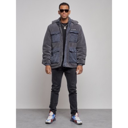 Plush jacket men's, size 56, color gray