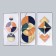 Sticker Plastic Interior triptych "Geometric shapes" set 3 sheets 29.5x61 cm