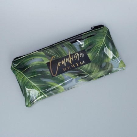 Penal soft 1 compartment, 95 x 205 mm, flat, PVC, calligrata "Compose dreams"-1