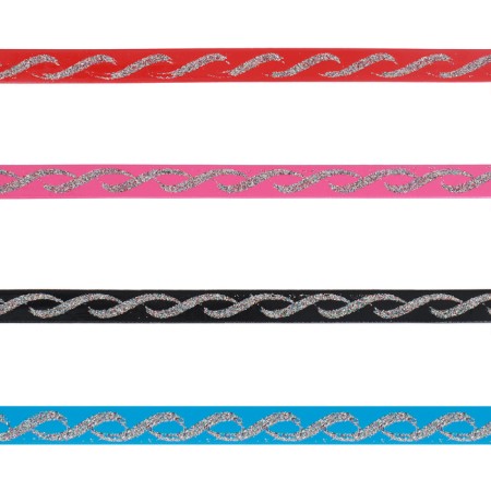 A collar of artificial leather "Infinity" with sparkles, 30 x 1 cm, mix of flowers-8
