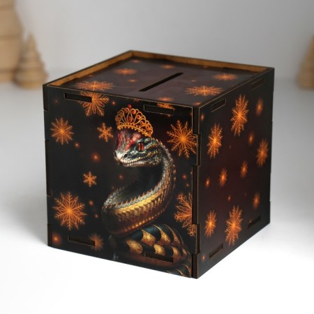 New Year's piggy bank Cube "Snake. Blessing" 10x10x10 cm