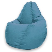 The pear-pear chair is positive Luma, size xxxl, diameter 110 cm, height 145 cm, velor, blue color