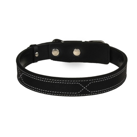Collar zoonik "premium-classic" Leather double, 51-65 x 3 cm, black-1