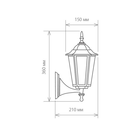 Elektrostandard Lamp Garden-Park, 100W, E27, IP44, wall, 1004U black gold-1