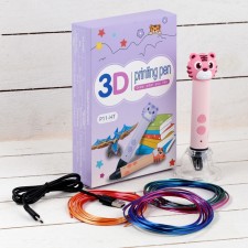 3D handle of tiger, work with PLA plastic, USB power cable, pink