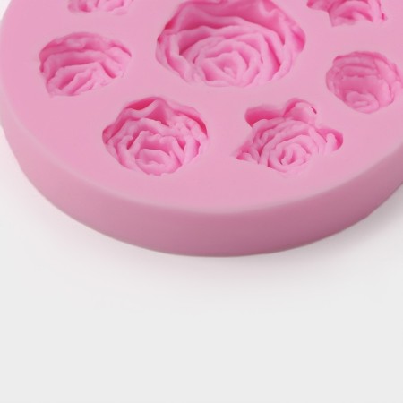 Mold Dolyana "Rose Cycle", silicone, d = 8 cm, pink color-2