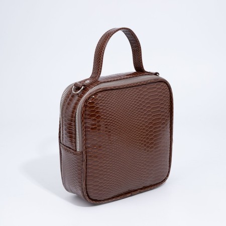 Women's bag over the shoulder Textura, small size, brown color-1