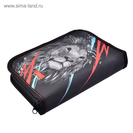 Penal 3 sections, tab inside, 140 x 210 x 40 mm, fabric, calligrata top block "Leo"-1