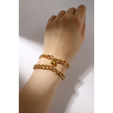 Bracelets "Demetrons" on a magnet, heart on large links, color gold-1