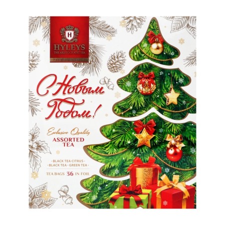 Tea "Happy New Year!" Assorted, foil (Christmas tree on a light background), 36 p x 2 g-1