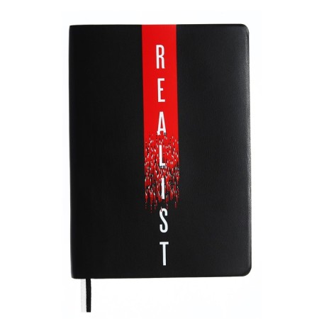Leduced Diary A5, 160 sheets, Devente.note.realist, soft cover of artificial leather, color slice, Bullpower 70 g/m2, black