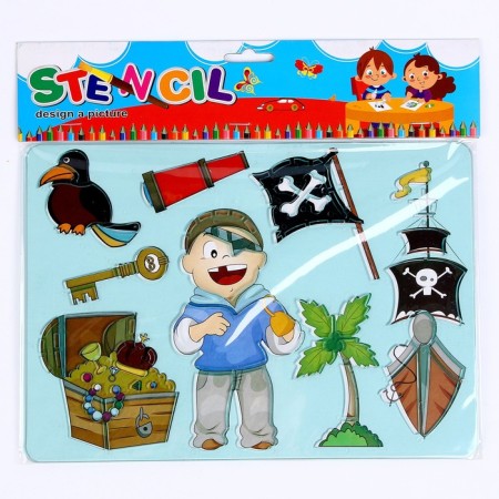 Stencil for babies "Young Pirate" with coloring-2