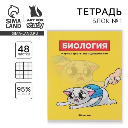 A notebook 48 sheets, A5, characters, with reference materials “September 1: Biology”, cover coated cardboard 230 gr., Inner block in a cage 80 gr., Beliac 96%