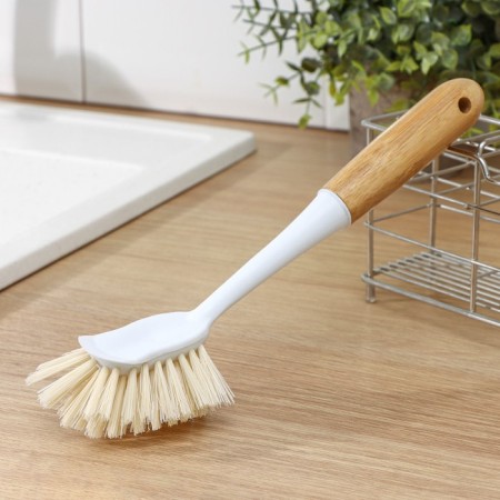 Brush for dishes Meli, 8 × 6.5 × 29 cm, bamboo handle, beige color-6