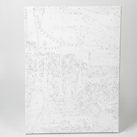 Picture on numbers with a subframe and garland "Embankment", 30 x 40 cm-6
