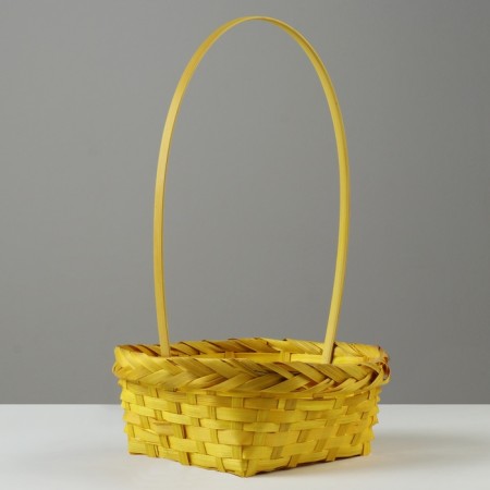 A set of wicker baskets, D19x9/32 cm, d22x9.5/34 cm, d25x10/36 cm, 3pcs, yellow, bamboo-2