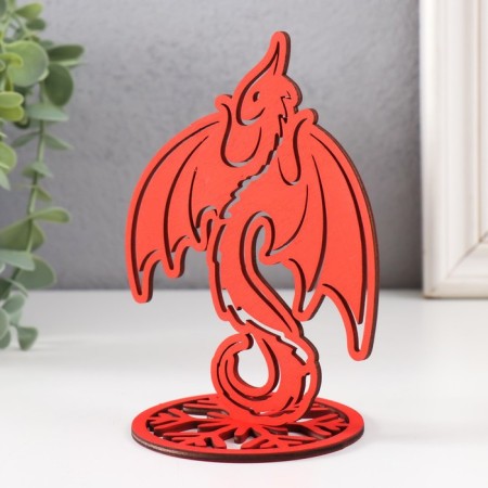 Figure on the stand "Dragon" red 13.5x11 cm (set 2 parts)-2
