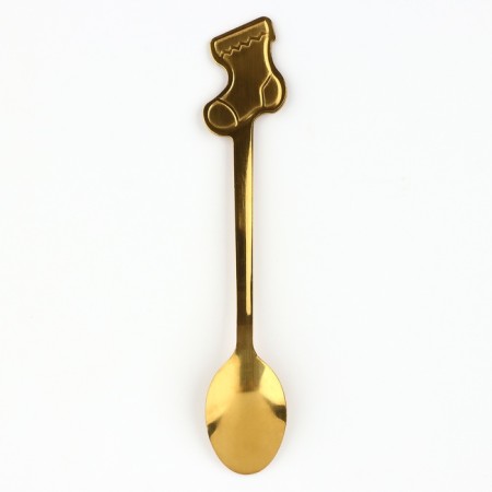 A teaspoon spoon with a molding handle "Happy New Year", 11 x 3 cm-3