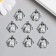 Decor for creativity metal, rhinestones "Owl with pearl" silver 2x2 cm