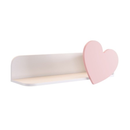 Shelf hinged heart white tree/pink powder (enamel)