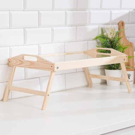 Folding breakfast table, 50 × 30cm, with handles, glass-2