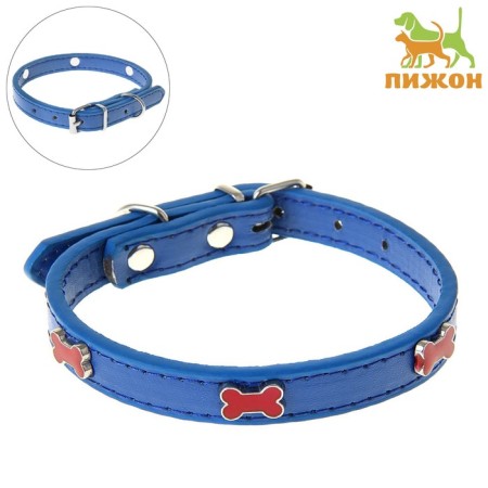 Collar "bachelor" 37 x 1.5 cm, artificial leather, dark blue