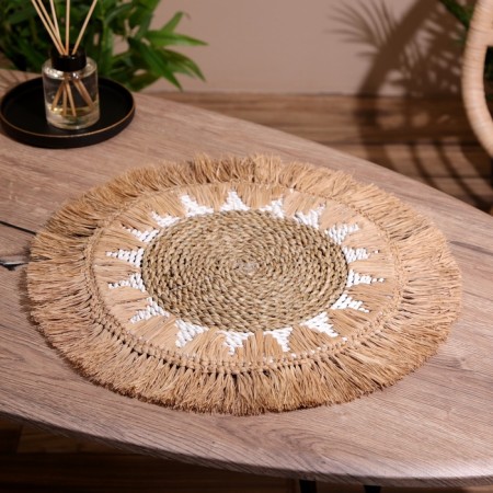 Wicker rug round 40 cm