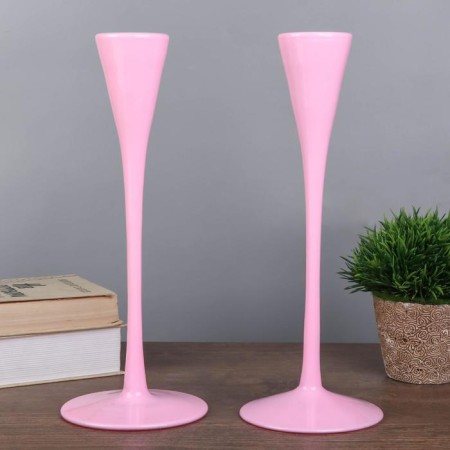 Glass "Narrow glass" Pink set 2 pcs 28.5x10.5x10.5 cm-1