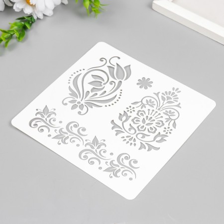 Plastic stencil "Mehendi" 15x15 cm-1