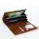 Women's wallet on the button, brown color