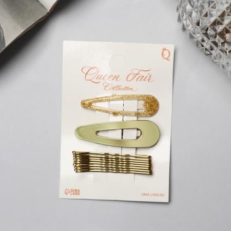 Invisible hair "Adele" (set 10 pcs) 5 cm, gold