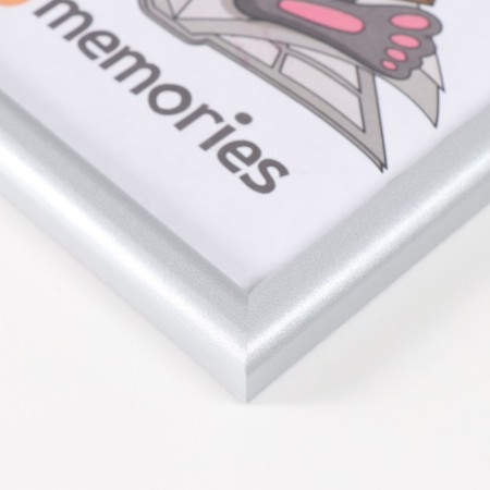 Photo frame MDF 15*21 cm, No. 5 "Simple", silver (plastic screen)-1