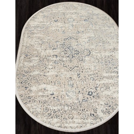 Oval carpet Valentis mikonos, size 160x230 cm, color Cream/D.Blue-1