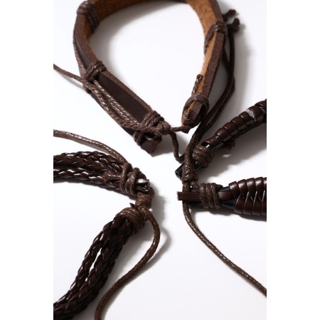 Bracelet Skin "Infinity", brown color, d = 7.5 cm-1