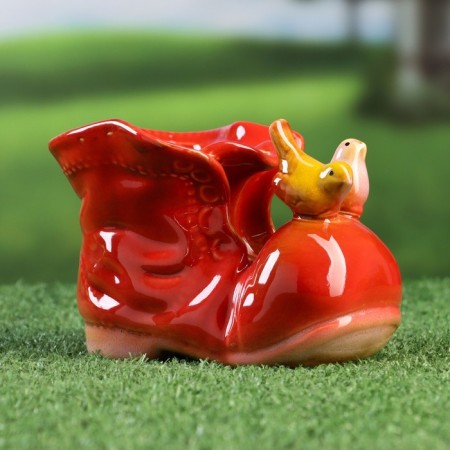 Kashpo "Boths with Red Birds" 8*13*10 cm-1