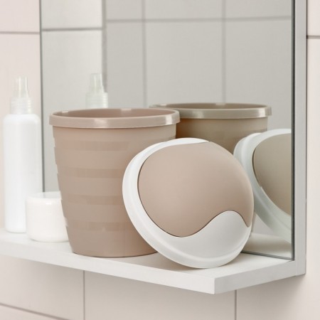 Garbage container Round Rambai, 1.5 l, beige color-1