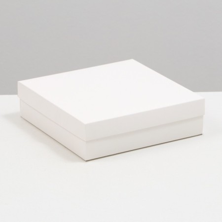 The box is folding, the lid is, white, 23 x 23 x 6.5 cm