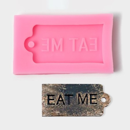 Mold "Eat me", Silkon, 6 × 3.5 × 0.8 cm, color mix