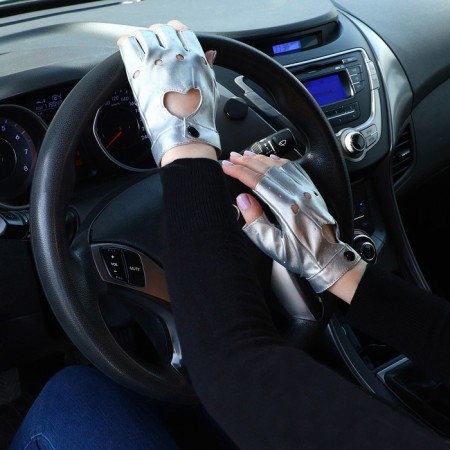 Mittens female, dimensionless, without insulation, silver color-1