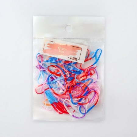 Hair silicone gum, set, d = 2 cm, 50 pcs, multi -colored-3