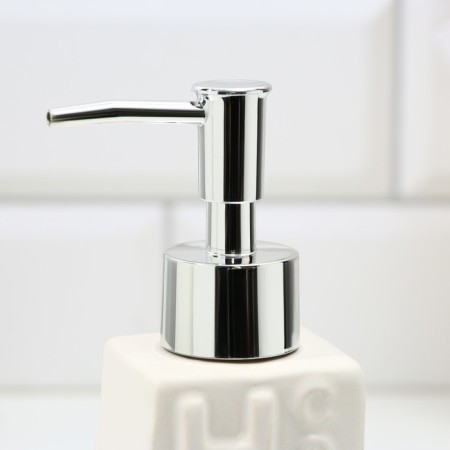 A dispenser for liquid soap with a sponge and a brush for dishes, white, 16 x 12 x 4 cm.-3