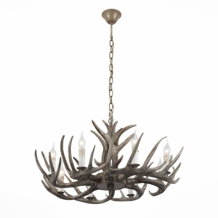 Suspended chandelier ST LUCE. SL154.703.08. Corna. 8x40 watts, E14, 80x80x37 cm, gray color