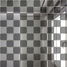 Silver mirror mosaic (50%) + “graphite” (50%) with a chip 25x25 mm