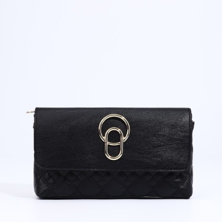 Bag-clate on magnet, long belt, black color
