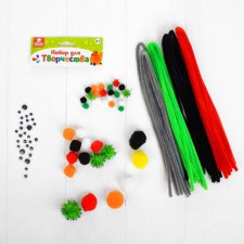 Set for creativity from wire with pile, pompons, eyes No. 11, color mix