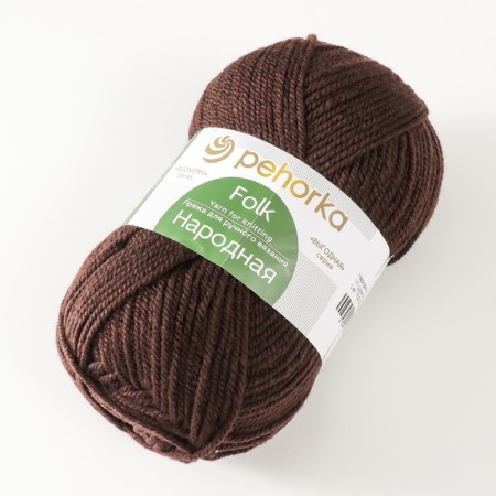 Yarn "Narodnaya" 30% wool, 70% Acrylic volume 220m/100g (17-chocolate)-2