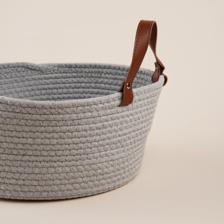 Basket for storage of handmade launcher "Louise", 33 × 33 × 16 cm, color beige-gray-2
