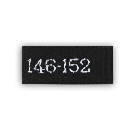 Textile strip "146-152", 5 x 1.1 cm, black color-2