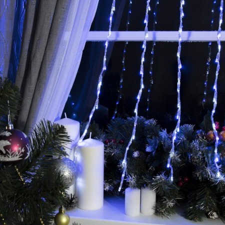 Girlyand "Waterfall" 2 × 1.5 m, IP20, transparent thread, 400 LED, white/blue glow, 8 modes, 220 V-1