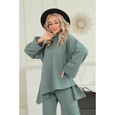 Female suit, size 50, green color-2
